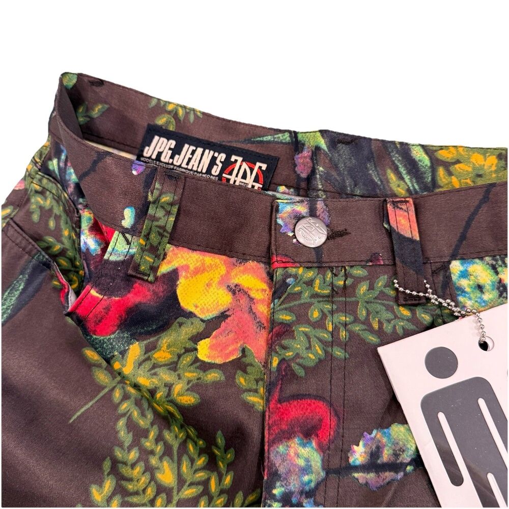 90s Jean Paul Gaultier JPG JEAN'S Satin Brown Floral Pants RARE NEW WITH TAG 28 - Picture 4 of 16